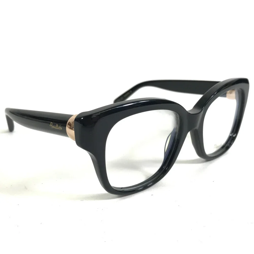 Pomellato Eyeglasses Frames PM0121O 001 Shiny Black Butterfly Full Rim 52-19-140